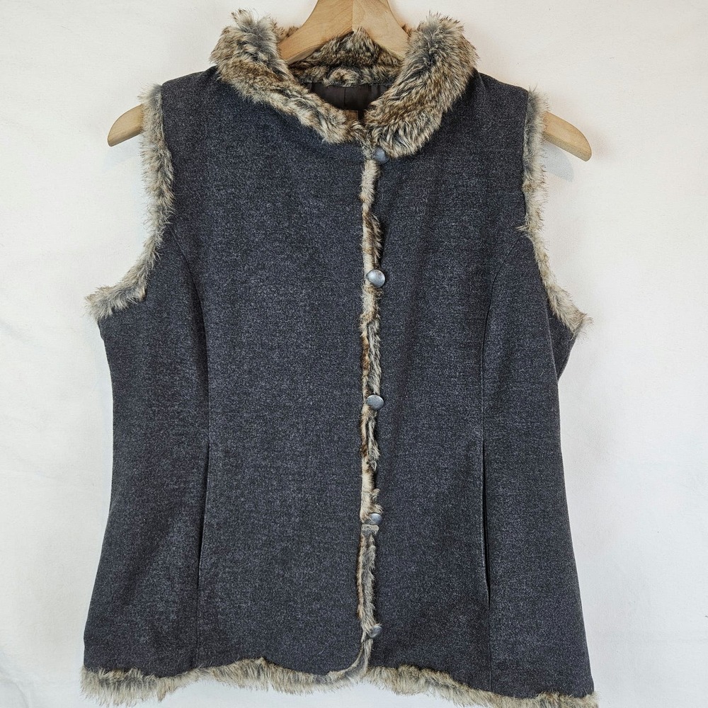 J.Jill Wool vest with Faux fur lining, size S